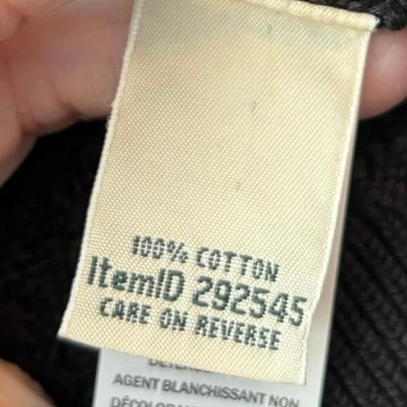 NEW LL Bean Size XL Cardigan Sweater Basketweave Black 100% Cotton - Picture 5 of 6